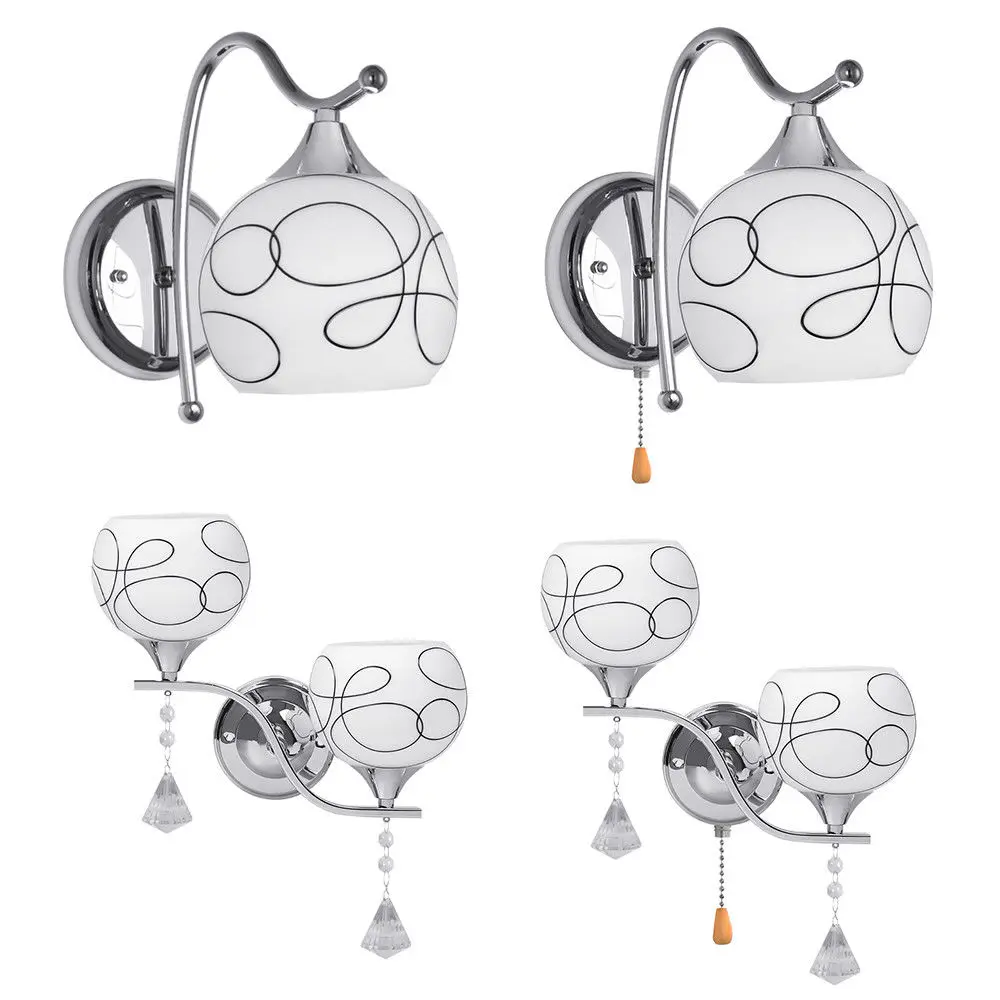 Lámpara Led moderna de cristal para pared, accesorio de iluminación con interruptor para pasillo, porche y dormitorio