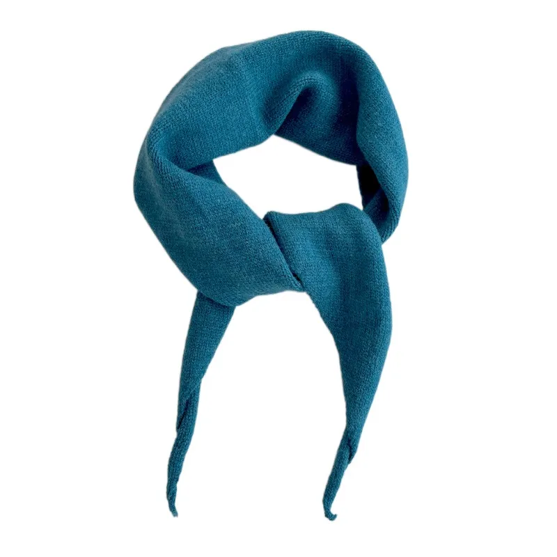 

Elegant Korean Style Knitted Triangle Scarf Windproof Thicken Winter Cashmere Scarves Casual Soft Women Cashmere Shawl Female