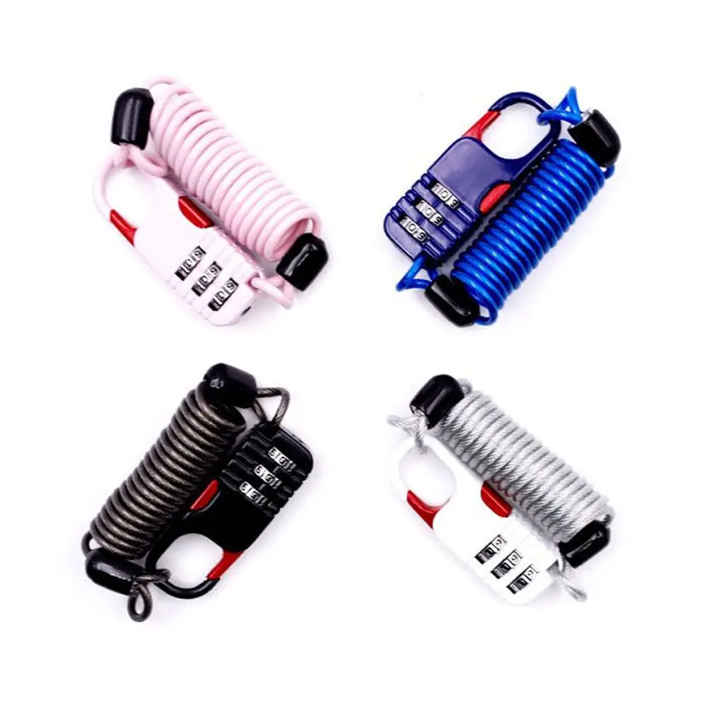 自転車盗難防止オートバイ 3 桁パスワードコンビネーション安全ケーブルワイヤーロープヘルメットロック 60 * 22 ミリメートル安全アクセサリー