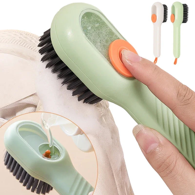 Cleaning Brush Soft Bristled Liquid Foam Shoe Brush Long Handle Cleaning Shoe Clothing Board Brushes Household Cleaner Tools