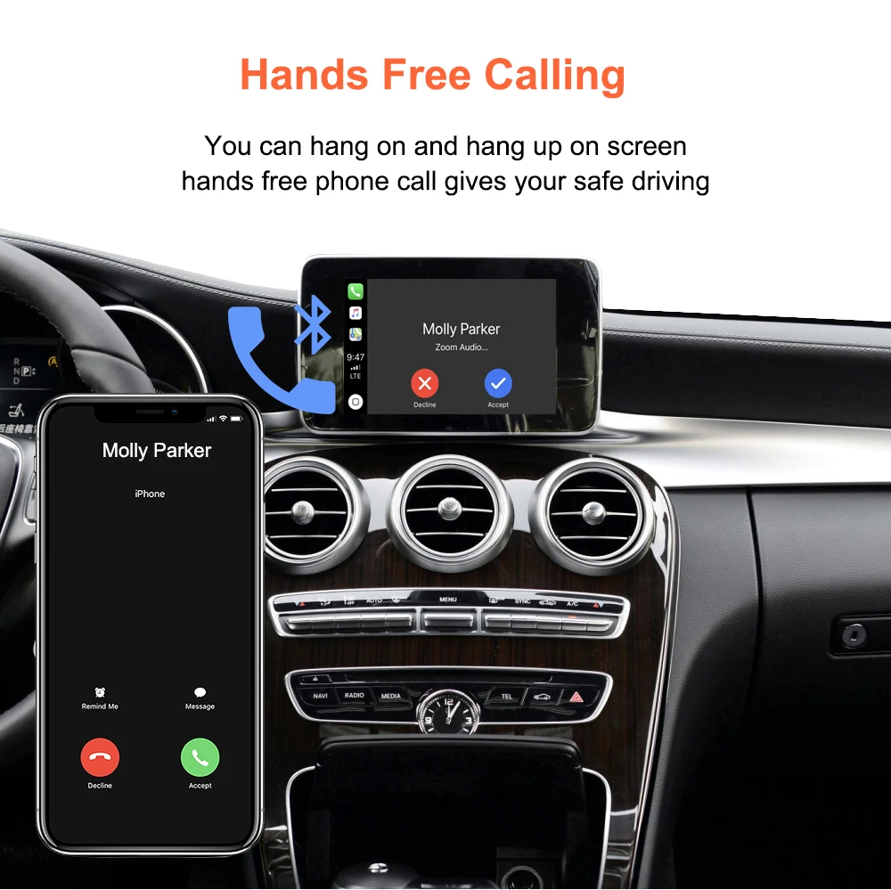 REEIIO Drahtlose Apple Carplay-Schnittstelle Android Auto NTG5.0 System Decoder-Box Modul für Mercedes Benz C/GLC/S Klasse W205 W253 – Detail 12
