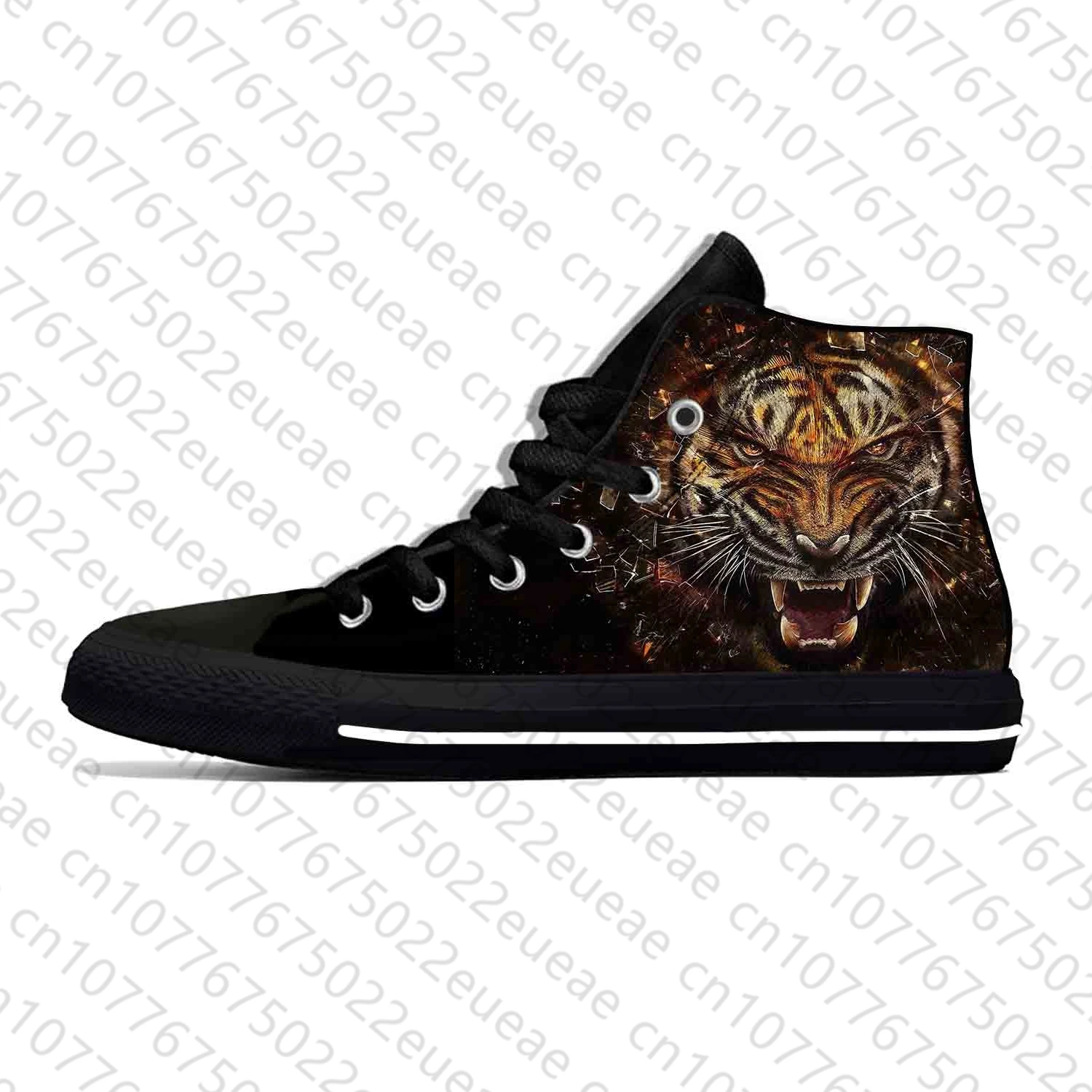 Animal de desenho animado Epic Tiger Head Sapatos casuais para homens e mulheres, tênis de topo alto, tênis clássico, moda legal, mais recente, verão, quente