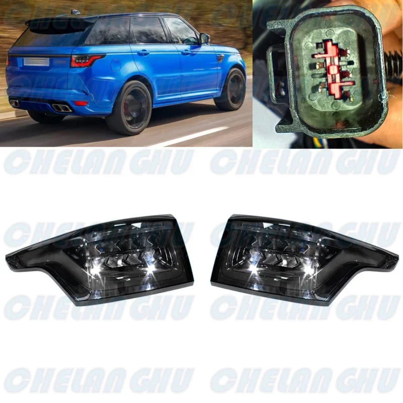 Pair Left+Right Smoke Lens Tail Rear Light Lamp With LED Bulbs LR043974 LR031758 For Range Rover Sport 2018 2019 2020 2021