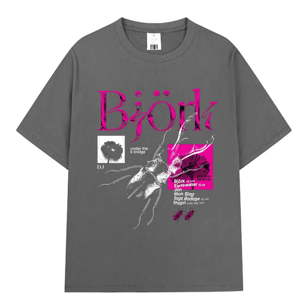 Björk Album Merch Grafik-T-Shirt für Männer und Frauen, Modische Hip-Hop T-Shirts, Kurzarm, Übergroße T-Shirts, Streetwear-Oberteile – Detail 4