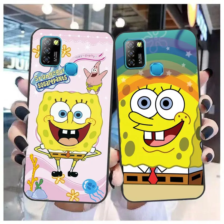 Happy S-SpongeBob S-SquarePants Phone Case For Infinix CAMON 19 16 ZERO 30 X NEO 20 8 POVA 5 4 2 NEO2 NOTE 30 12 G96 11 10 Case