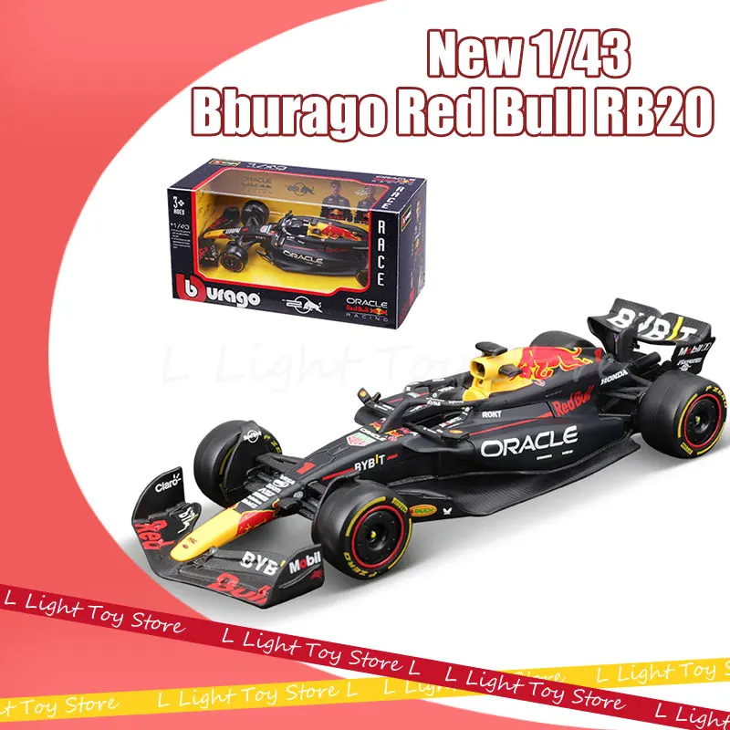 Bburago Red Bull Rb20 2024 mainan mobil, Die-Cast F1 balap Formula 1 Aloi 1:43 Model #1 Max Verstappen #11 Sergio Stella