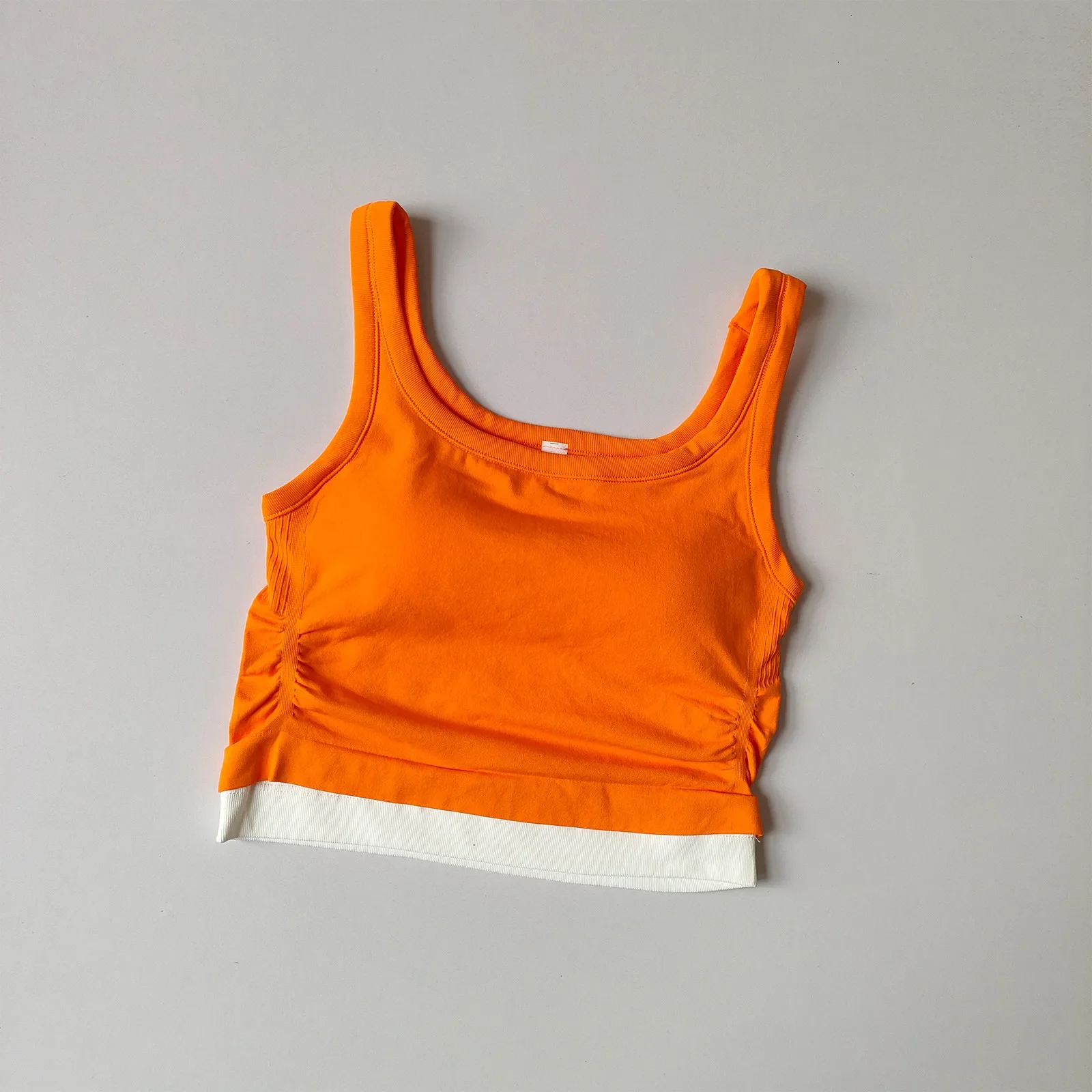 Women's Contrast Color Square Collar Sports Back Bra Fitness Running Yoga Wear Vest Splicing Collect Breasts Summer Underwear