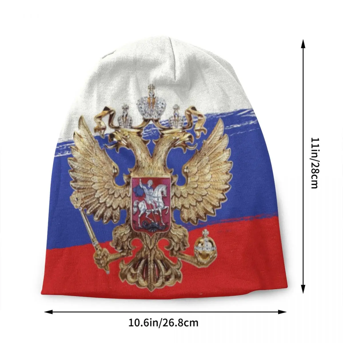 Custom Russian Coat Of Arms Skullies Beanies Caps  Unisex Fashion Winter Warm Knit Hat Adult CCCP USSR Communism Bonnet Hats