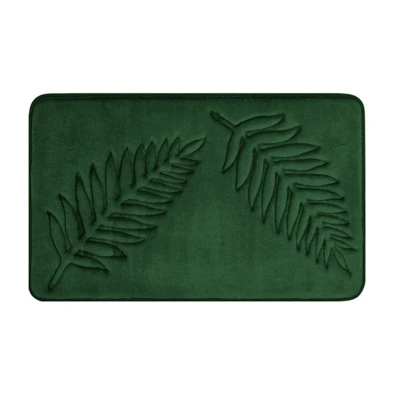 YCOC-Memory Foam Bath Rugs Leaf Bath Mat Non-Slip Strong Water Absorbent Microfiber Bath Mat Rug Water Absorbent Bath Rugs 40X60