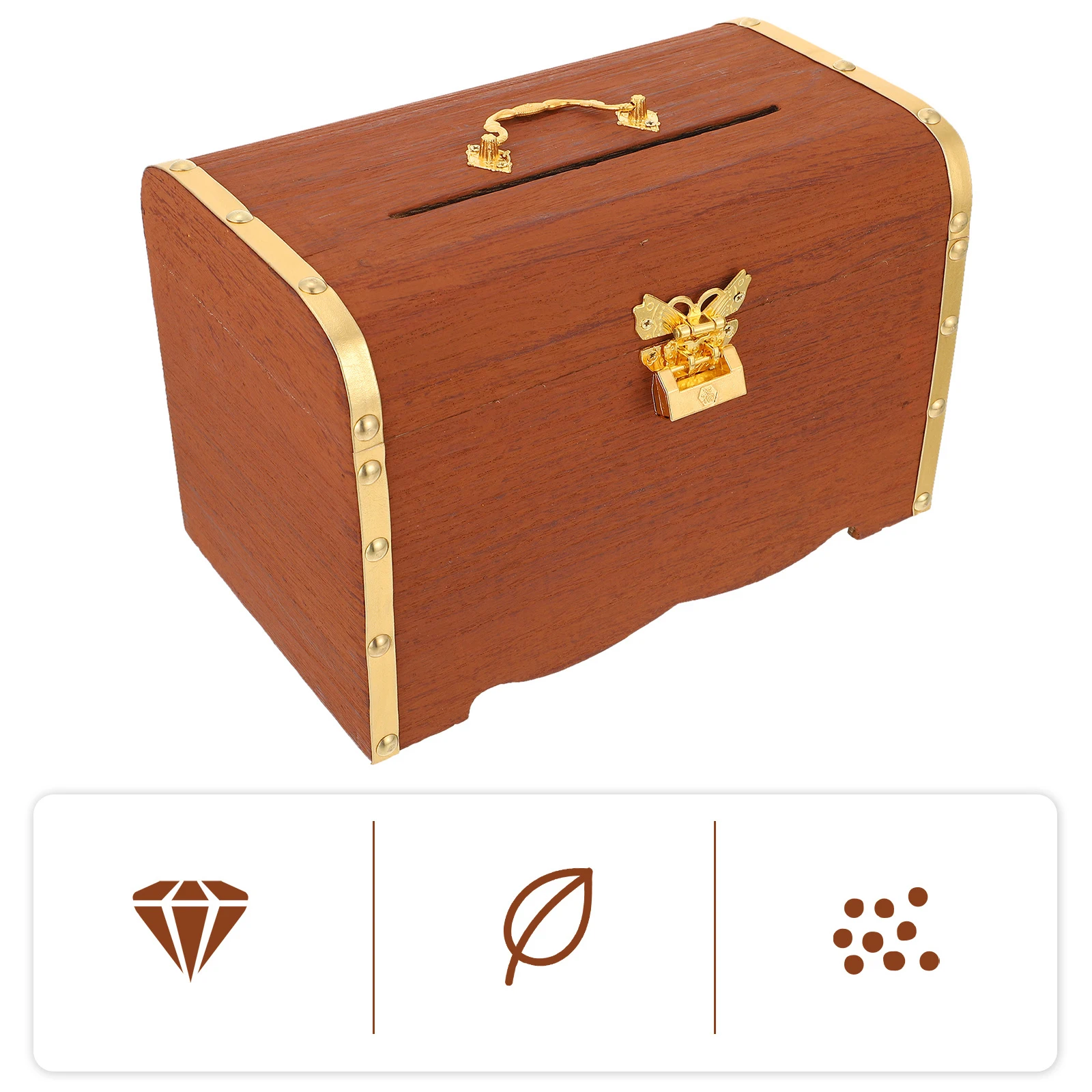 

Wooden Coin Box Wooden Treasure Case Wooden Storage Box Wooden Money Bank Wooden Storage Box for Coin