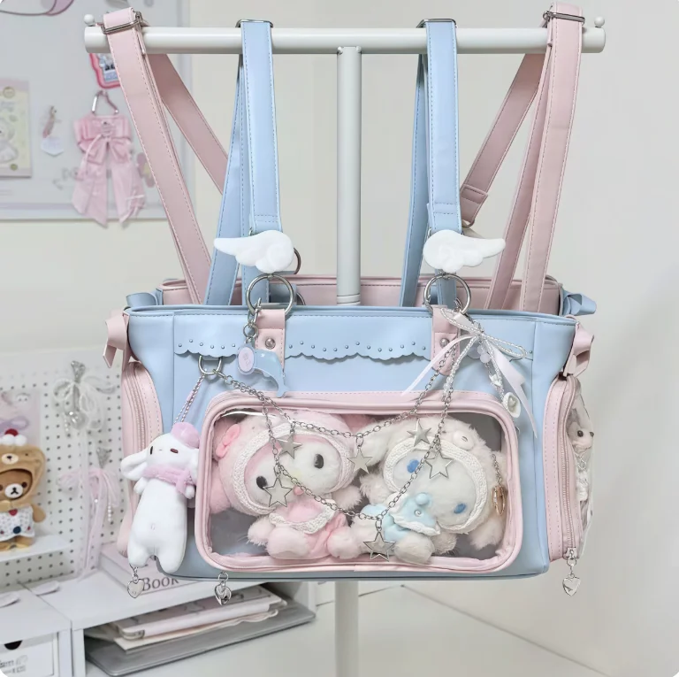 Japanese Harajuku Star Chain Tote Bag Women Leather Large Capacity Transparent Ita Bag Ladies Commute Versatile Shoulder Bag New