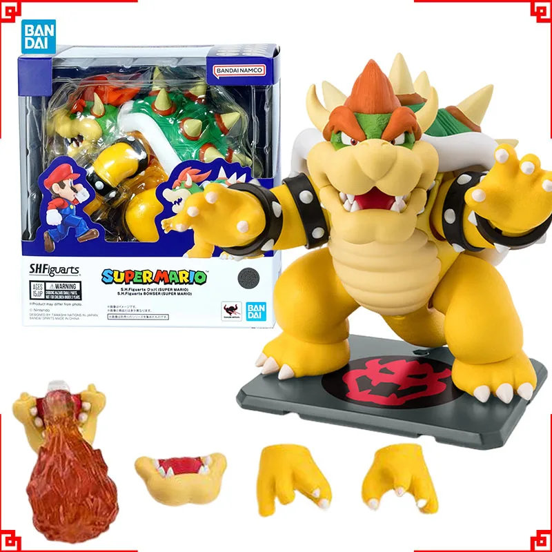 

Bandai Super Mario Bros Anime Figure SHF Yoshi Bowser Купа Action Figures High Poseability Collectibles Model Toys For Men Gift