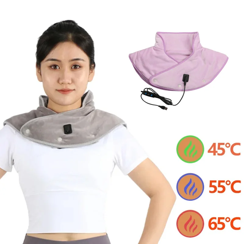 Electric Heating Shoulder USB Neck Pad Pain Relief Massager Brace Wrap Electric Thermal Compress For Neck Shoulder Relieve Fatig