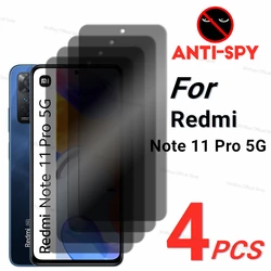 2/4PCS Privacy Screen Protector For Xiaomi Redmi Note 11 Pro 5G Anti-Spy Tempered Glass For Xiaomi Redmi Note 11 Pro 5G Glass