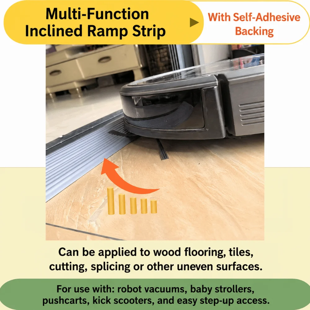 1M Silicone Sweeping Robot Slope Climbing Strip Self-adhesive Anti-slip Water Barrier Waterproof Bendable Bendable Strip