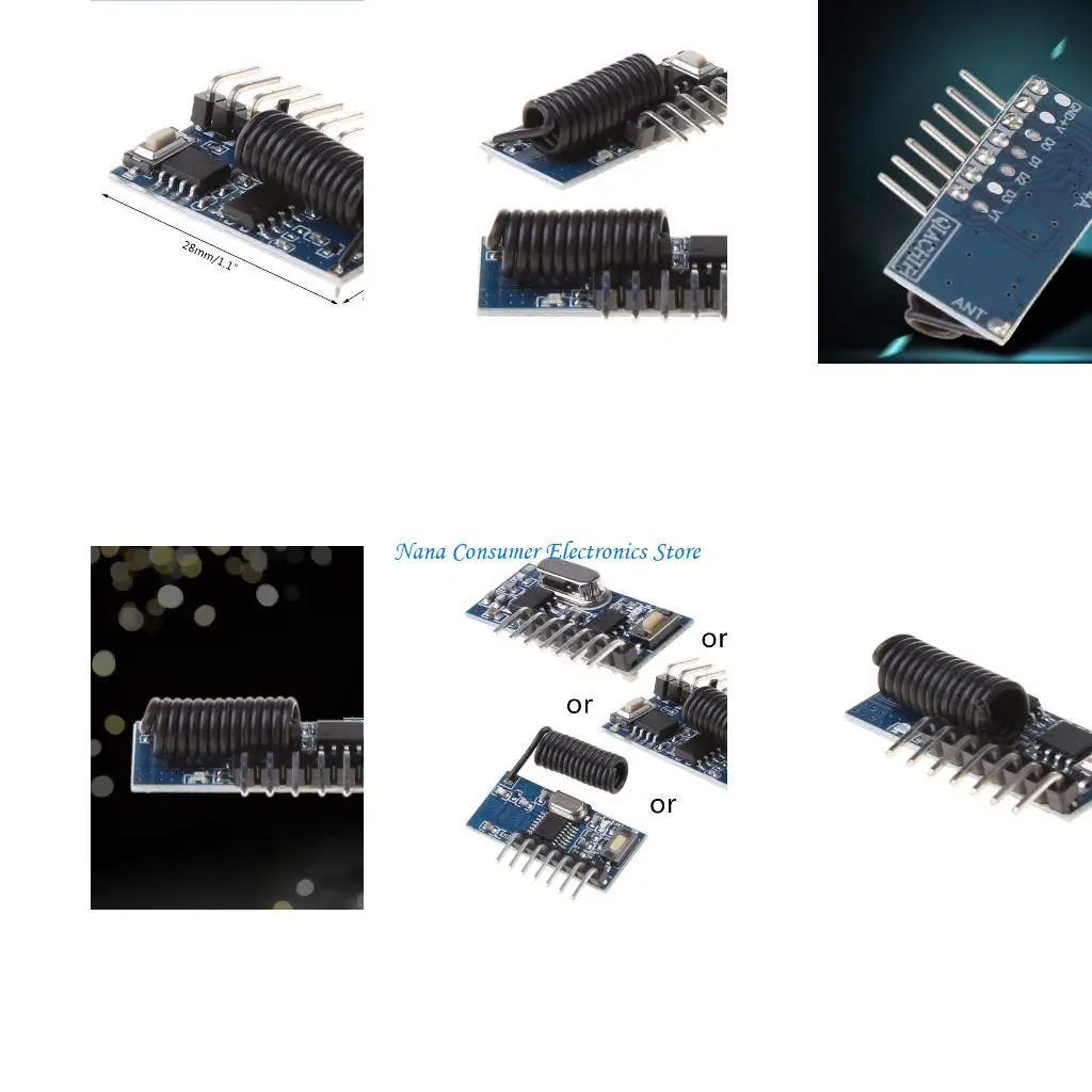 G7NE Wireless 433Mhz RF Module Receiver and  Remote Control Built-in Learning Code 1527 Decoding 4 Channel Output