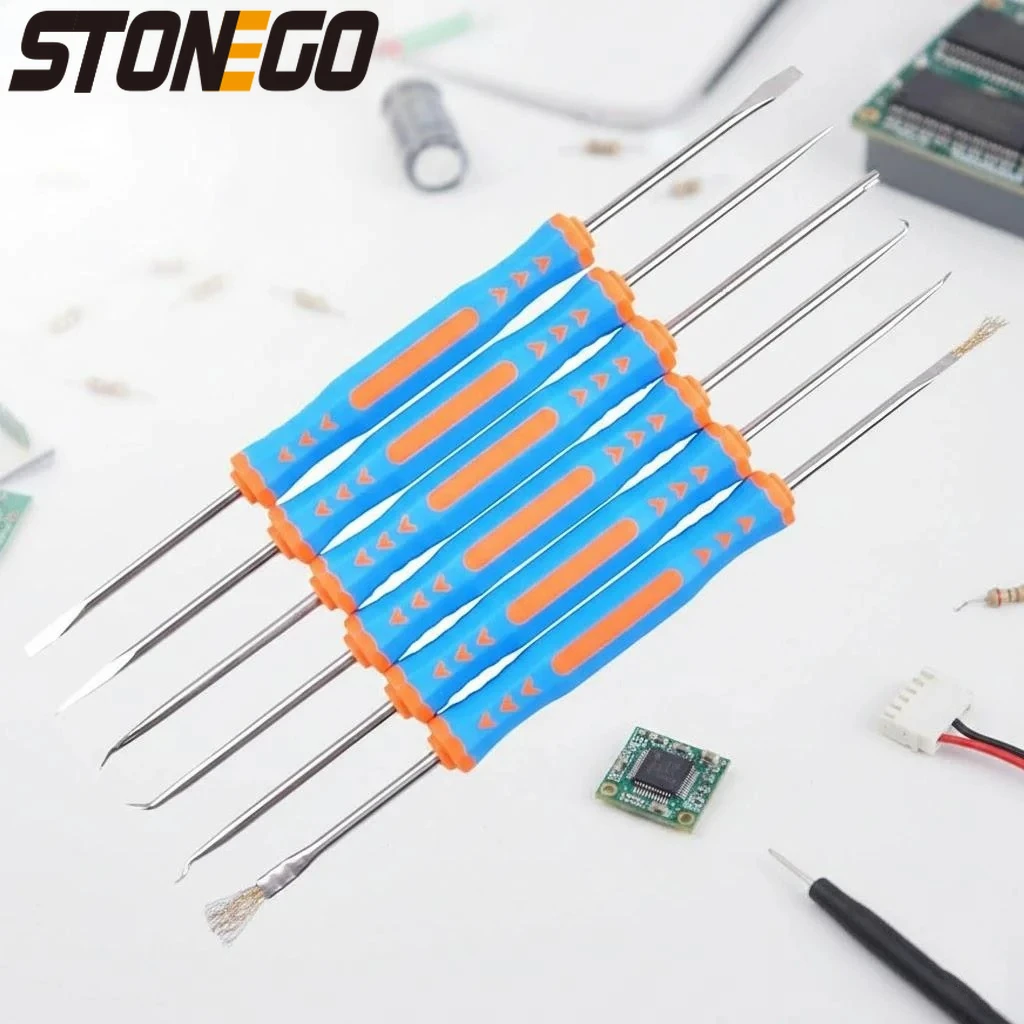 

6pcs De-aging Repair Tool Set PCB Cleaning Kit Electronic Heating Aid Fluxing Tools for DIY Projects