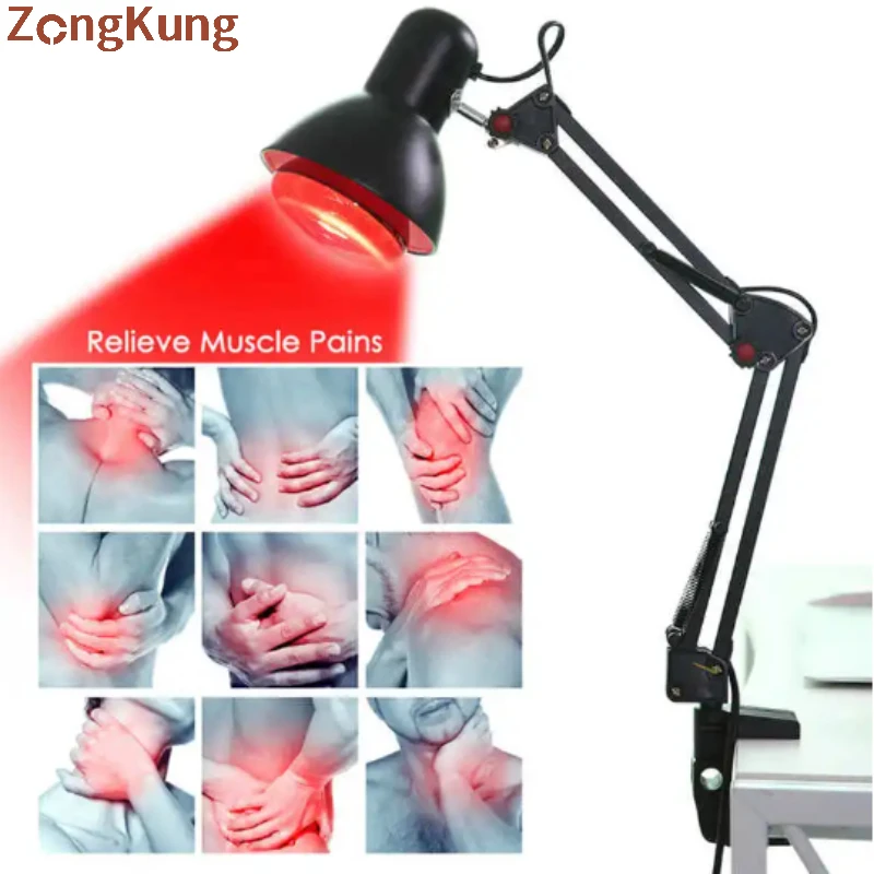 

ZONGKUNG 180Degree Turn Rack Mounted Massage Heating Light Infrared Heat Lamp Pain Relief Health Care Electric Infrared Light