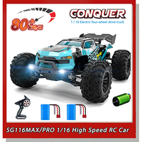 4WD 1:16 80KM/H or 40KM/H 4WD Rc Car With Led Remote Control Cars High Speed 4x4 Off-Road Drift Car Toy For Boys Kids Adult Gift