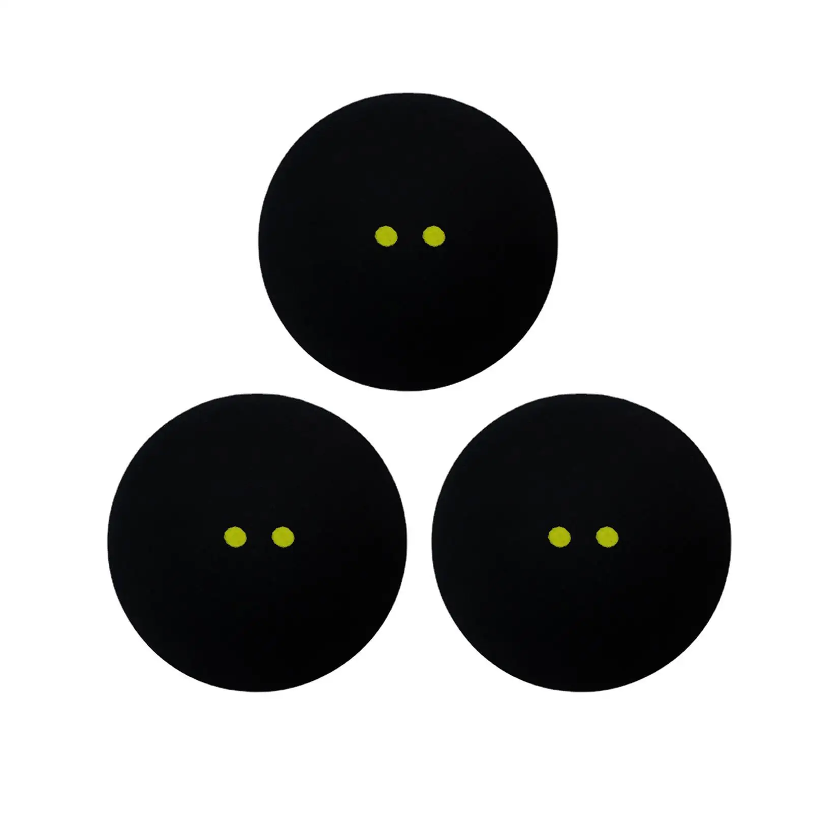 

3x Double Yellow Dot Squash Balls Play Slow Speed 39mm for Club