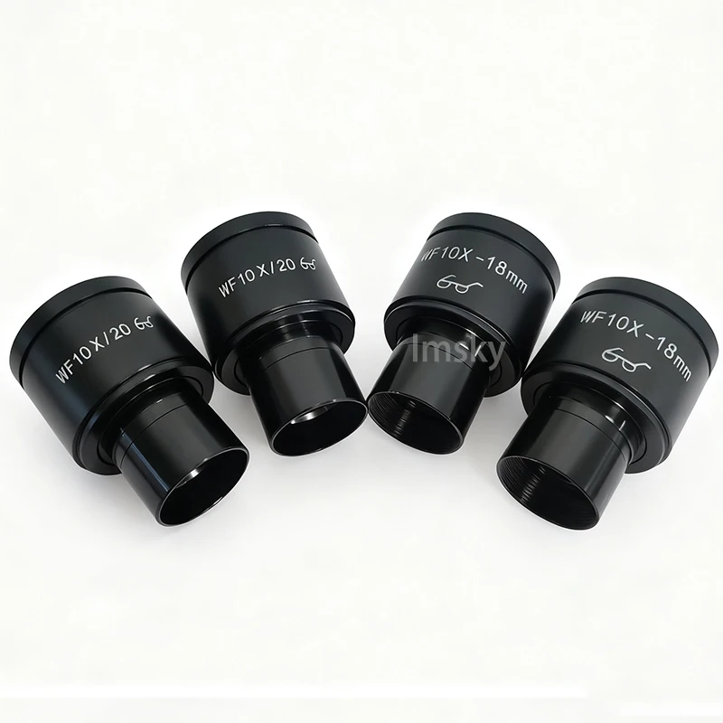 WF10X مجهر عالي النقطة Eyepiecefield of View 20 مللي متر 18 مللي متر عدسة جبل حجم 23.2 مللي متر للمجهر البيولوجي بمقياس