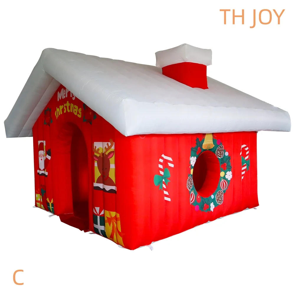 Schnelles Luftschiff zur Tür, Santa Grotto House aufblasbares Weihnachtshauszelt für die Weihnachtsdekoration im Freien