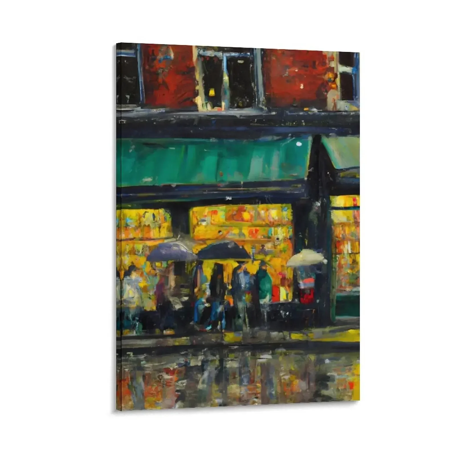 

Crowd Outside a Bookstore Canvas Painting Paintings for bedroom living room decoration aesthetic room decor