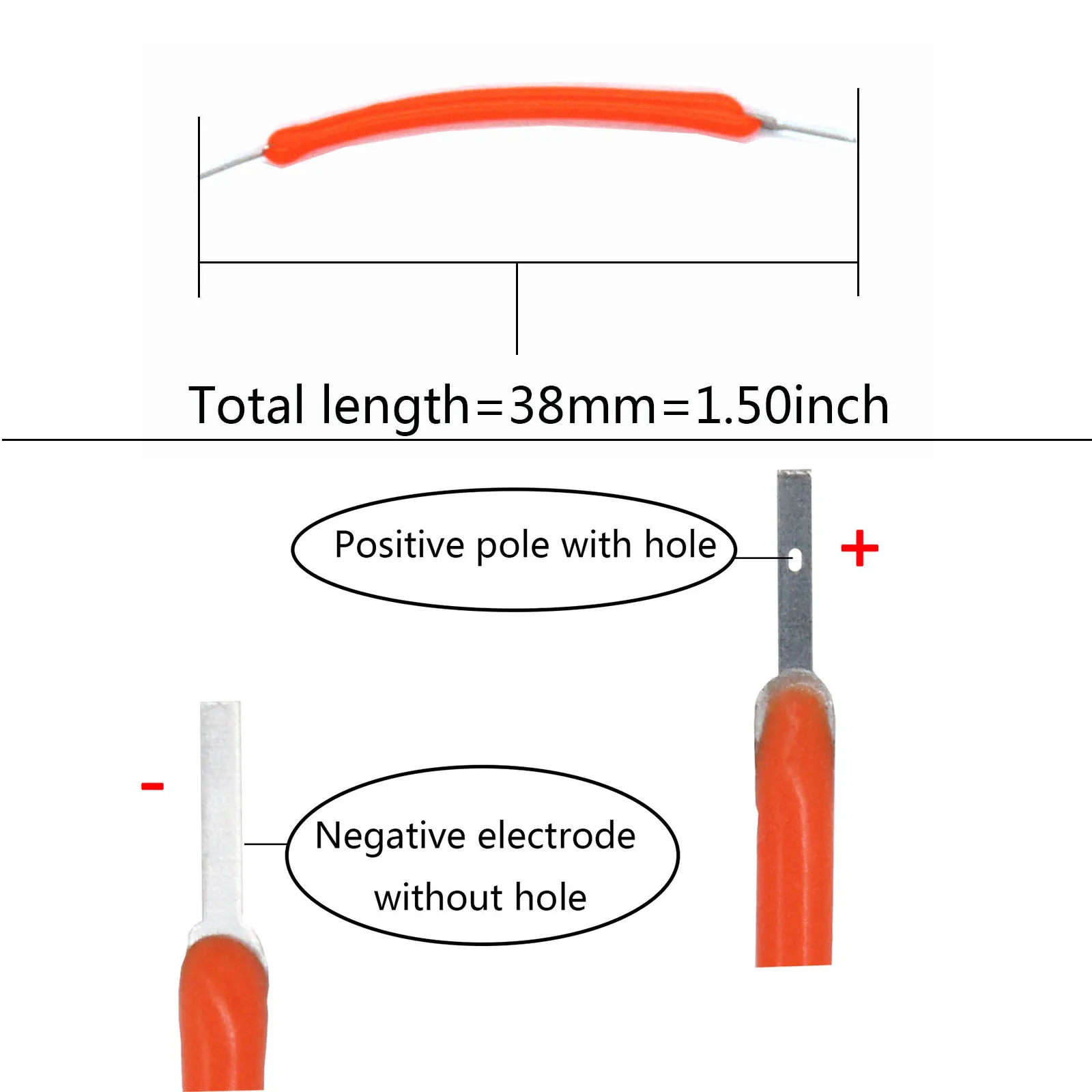 20 pz 38mm 3V COB flessibile LED filamento 2200K rosso Edison lampadina parti lampada accessori luce a incandescenza diodi