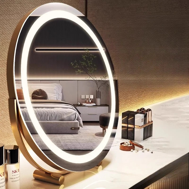 

Desktop, desktop, makeup mirror, with lamp, smart, light luxury, large, bedroom Internet celebrity
