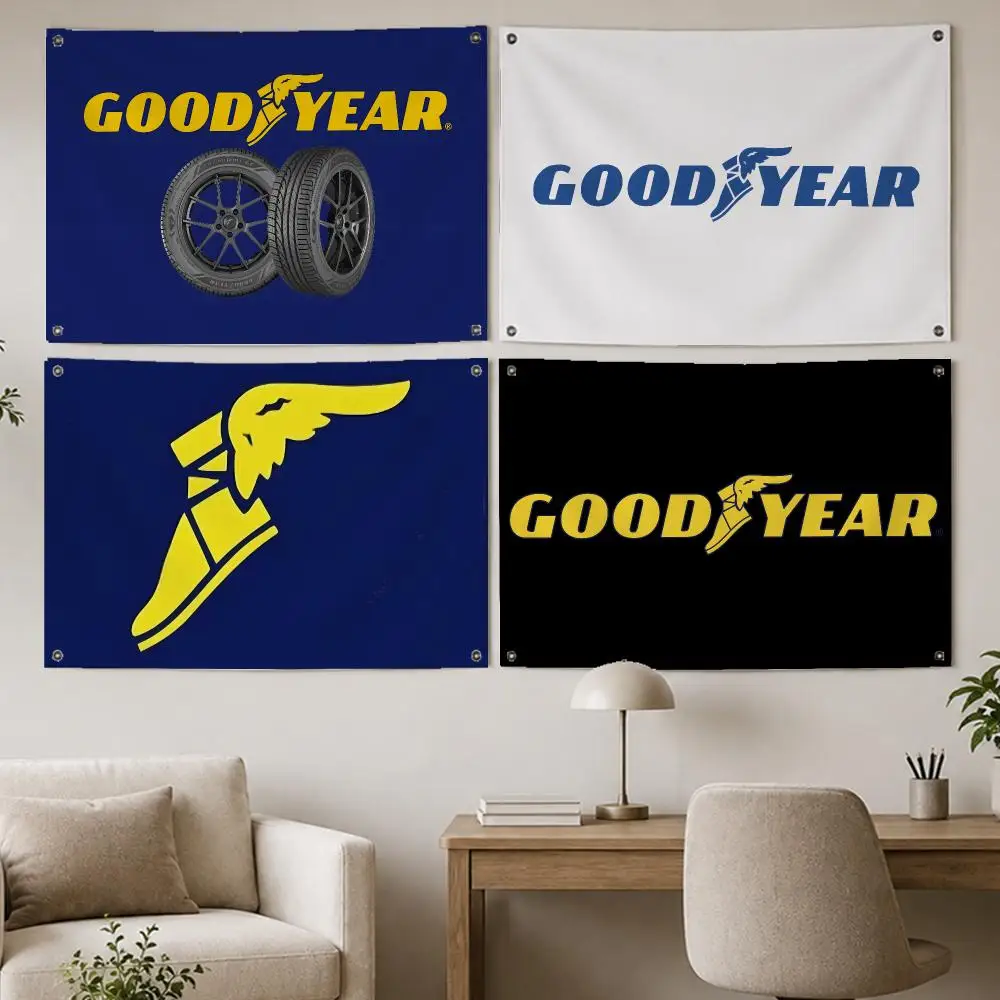 Pro Brand Goodyear Flags Room Home Decor Wall‑Hanging Art Banner, Outdoor for Bedroom Party Background Decoration