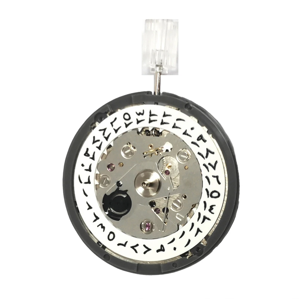 A96I-1 Pcs Movimento Mecânico Automático Árabe NH35 NH35A 24 Jóias Alta Precisão Branco