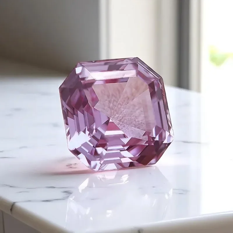 

Asscher Shape Lab Grown Alexandrite Stone Purple Color Charms Beads Selectable AGL Certificate for Diy Jewelry Making Materials