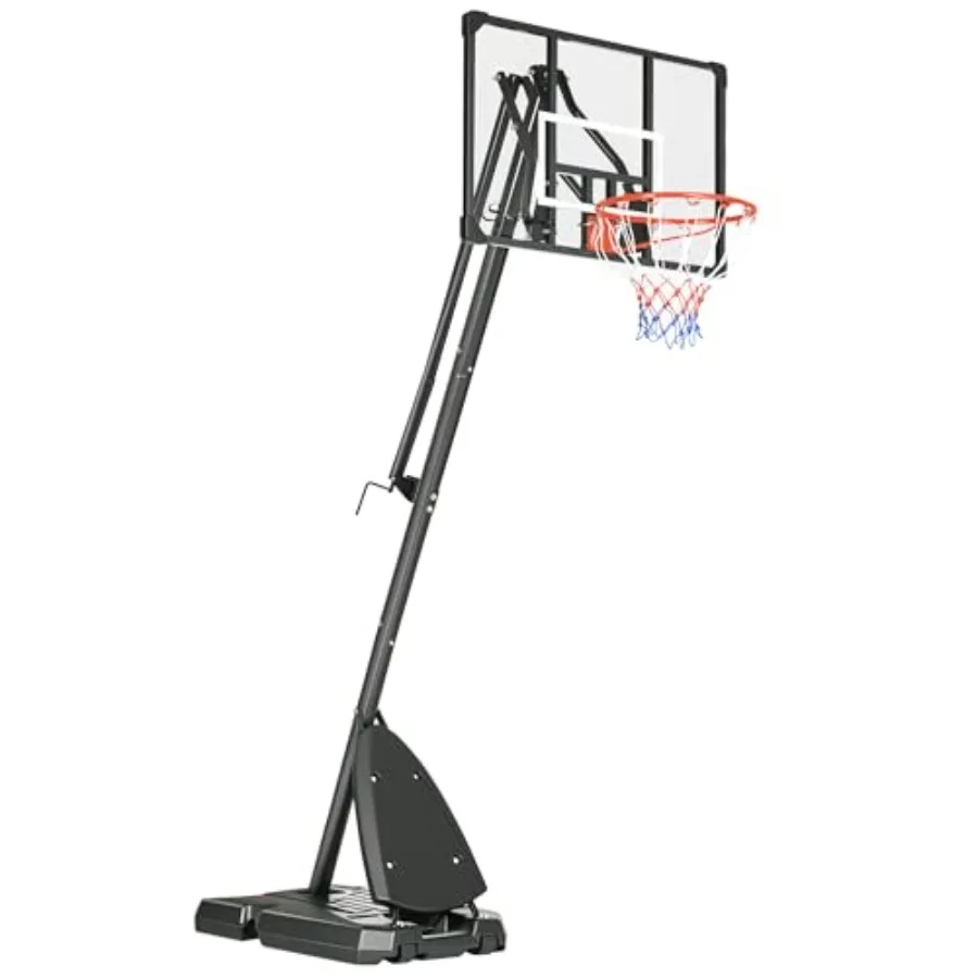 

9.6' - 11.5' Portable Basketball Hoop with 42'' Backboard and Wheels Height-Adjustable Screw Jack Basketball System for Junior