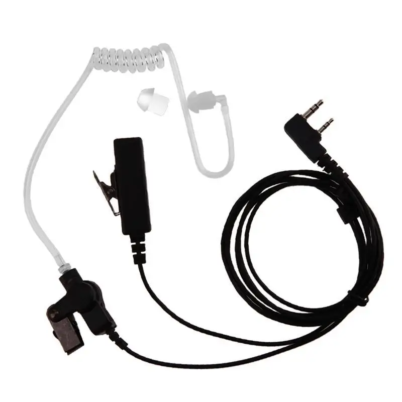 2Pin PTT Mic Headset Covert Acoustic Tube In-ear Earpiece for Kenwood TYT UV5R, UV5RA, UV5RB, UV5RC CB Radio