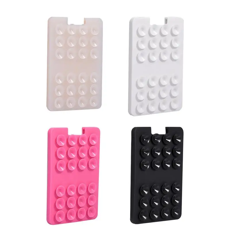 Suction Cup Phone Mount Wallet Adhesive Mobile Phone Card Holder Powerful Adsorption Phone Holding Supplies For Wall Shower