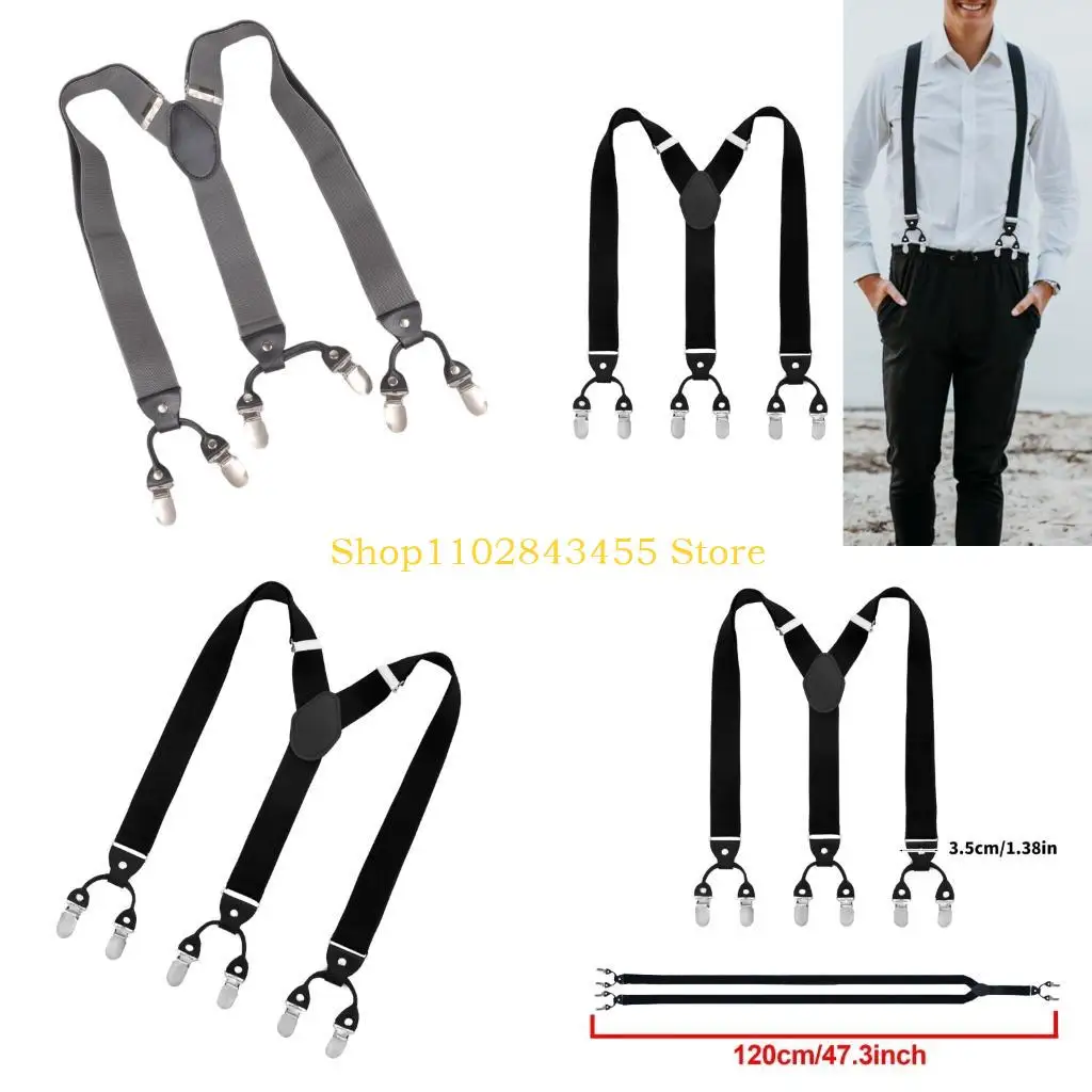 49mc-stylish-classical-suspenders-adjustable-suspenders-woven-chain-metal-clip-khaki-woven-belt-for-wedding-business-wear