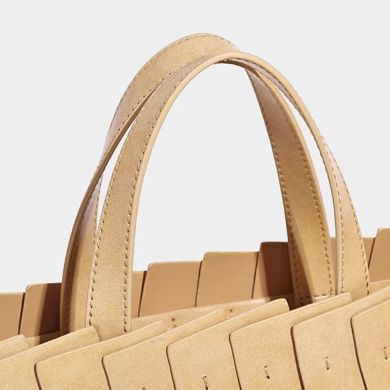Korean Casual Small Tote Bags For Women Luxury Designer Handbag And Purse 2026 New In PU Splicing Design Top Handle Shoulder Bag