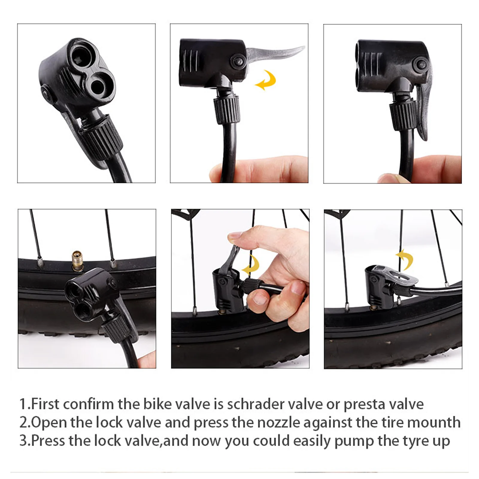 

High-Pressure Foot Pump Aluminum Alloy Portable Bike Tire Inflator Multi-Valve For Car Motorcycle Floor Air Pedal Pump
