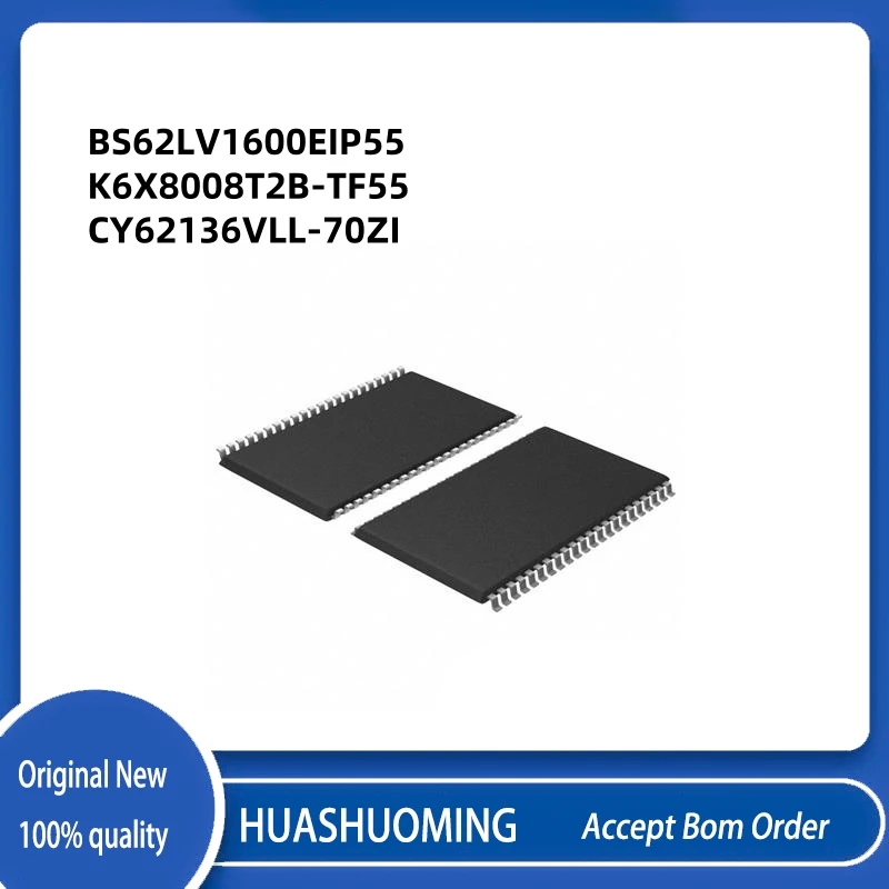 5Pcs/Lot BS62LV1600EIP55 BS62LV1600EIP TSOP44 BS62LV1600    K6X8008T2B-TF55  K6X8008T2  CY62136VLL-70ZI     CY62136VLL  TSOP-44