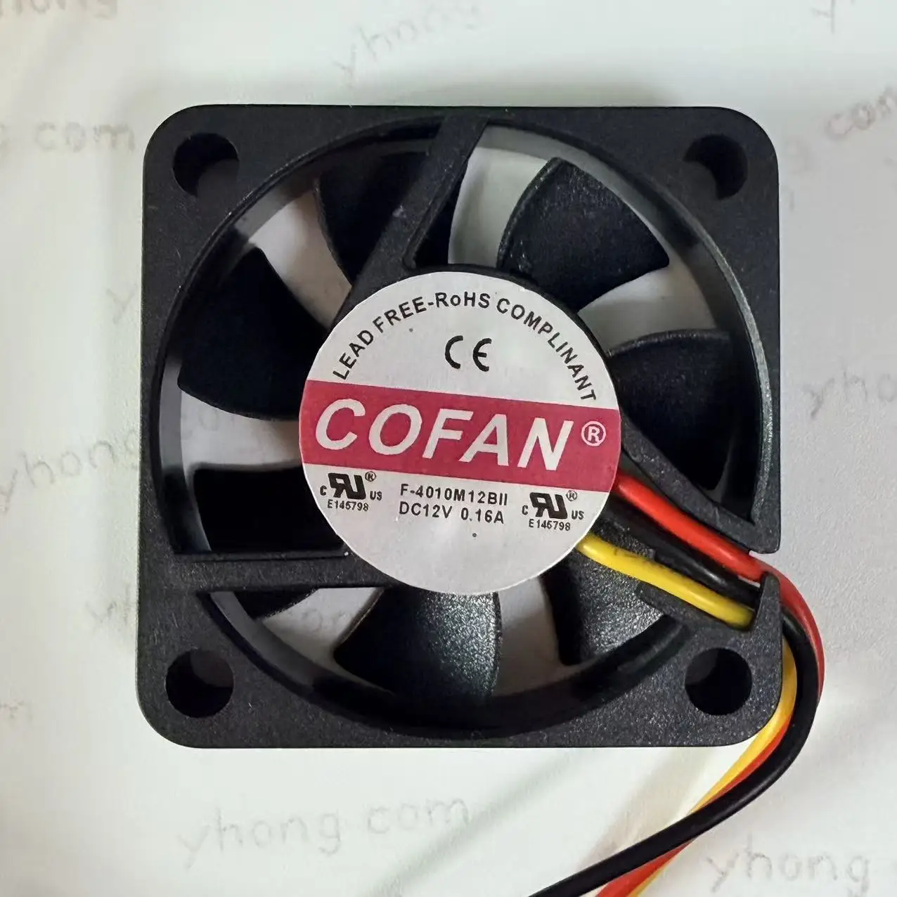 COFAN F-4010M12BII DC 12V 0.16A 40x40x10mm 3-Wire Server Cooling Fan
