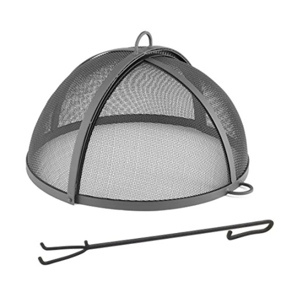 

773 Heavy Duty Fire Pit Spark Screen Hinged for Easy Access 19 Inch Black
