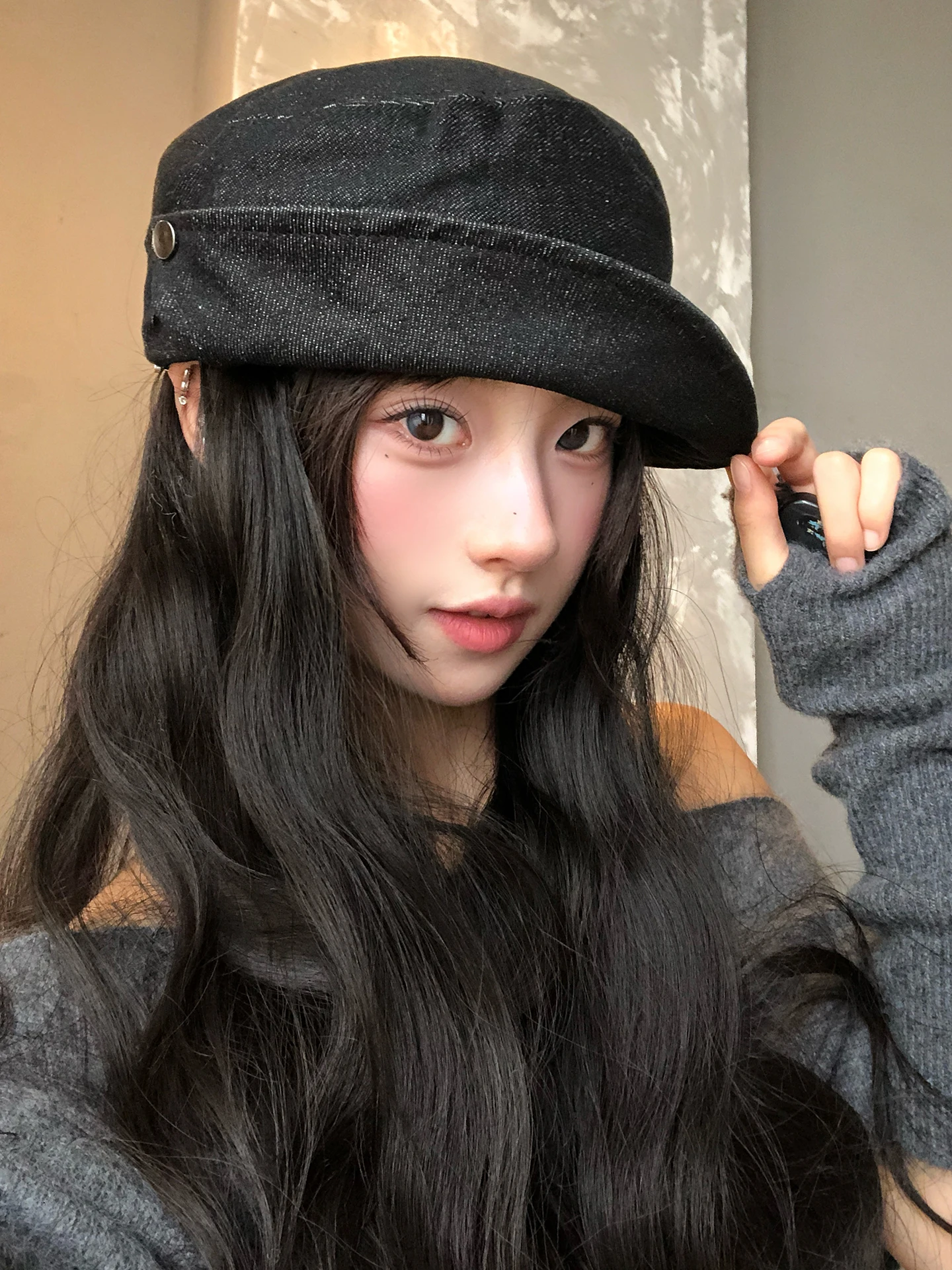Retro British Style Beret Hat Women's Autumn Winter Fashionable Versatile Small Face Effect Riding Hat Short Brim Flat Top