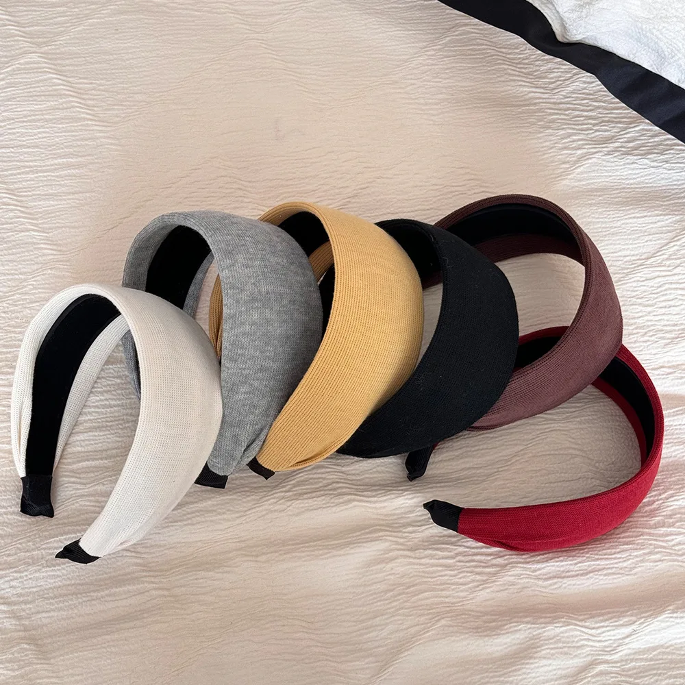 

Autumn winter knitted solid wide headband For girl women hair accessories band popular new in Gift Korean kpop sweet adults 2025