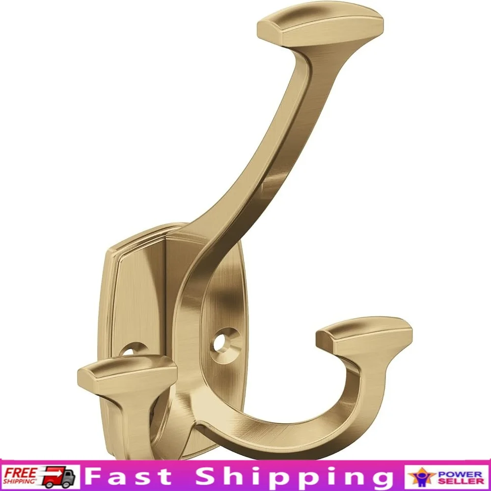 

Triple Prong Decorative Wall Hook Coats Hats Bags Bathroom Bedroom Zinc Champagne Bronze Easy Installation Mounting Hardware