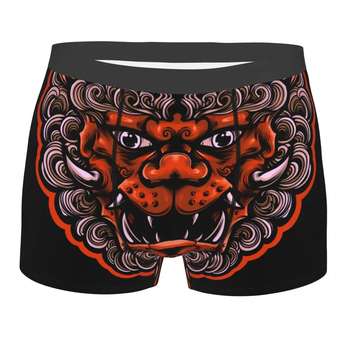 

Japanesse Lion Mask Underpants Breathbale Panties Male Underwear Print Shorts Boxer Briefs