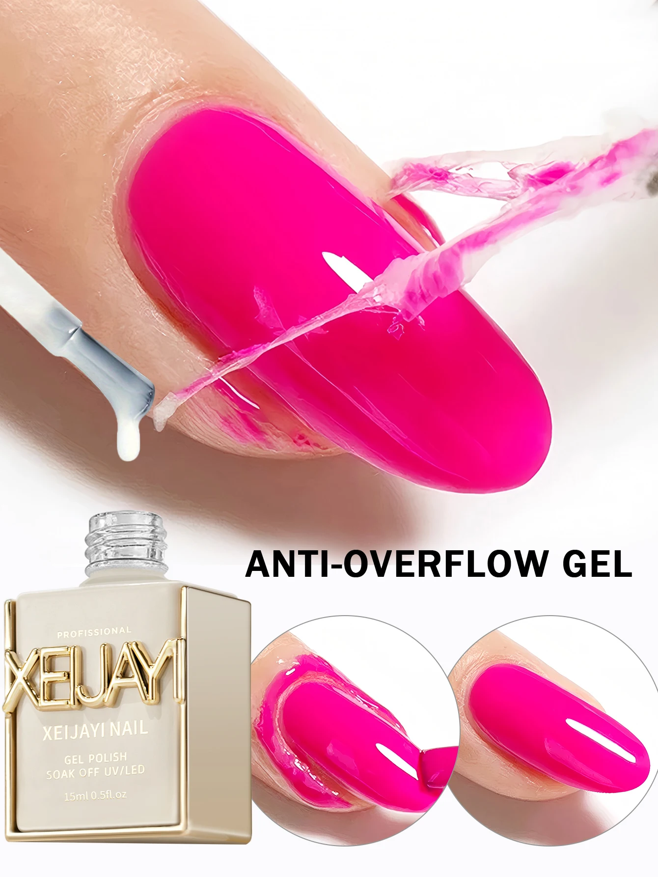XEIJAYI 1Pc 15ml Anti-Overflow Glue Nail Peel Off Liquid Edge Latex Tape Fast Dry Skin Care Protect Nail Polish Varnish Tool