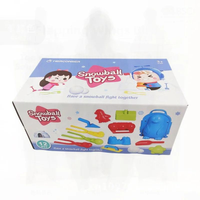 Brinquedo de luta de bola de neve das crianças inverno ao ar livre neve jogar conjunto de ferramentas de combinação de areia plástico divertido playset interativo para crianças 4-6