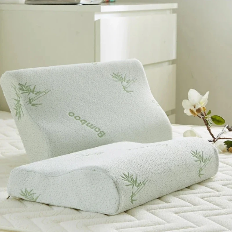 

50*30cm Bamboo Fiber Pillow Slow Rebound Health Care Memory Foam Pillow Memory Foam Pillow Orthopedic Pillows Support NeckRelief