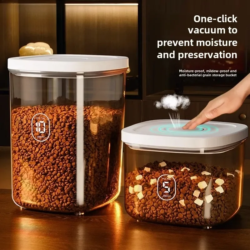 Cat Food Storage Bucket Vacuum-sealed Container Food Storage Bucket Moisture-proof Cat Pet Food Storage Box Pet Supplies