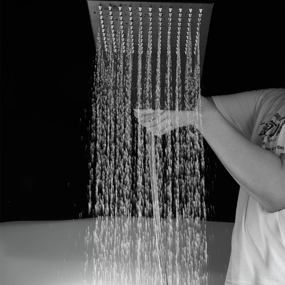 BECOLA Bathroom Shower Heads Into The Wall Concealed Shower Nozzle Ultra Thin Stainless Steel Shower Head Faucet BR-9906
